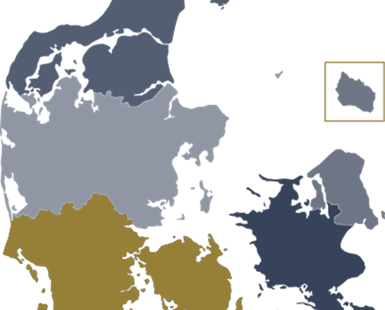 Danrmarkskort Regionsyd