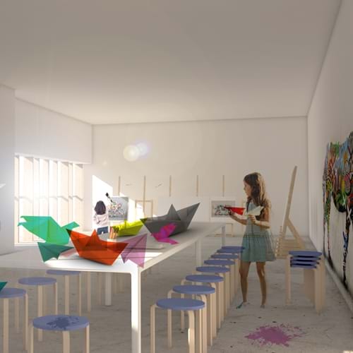 Illustration af nyt kunstcenter CC Studio